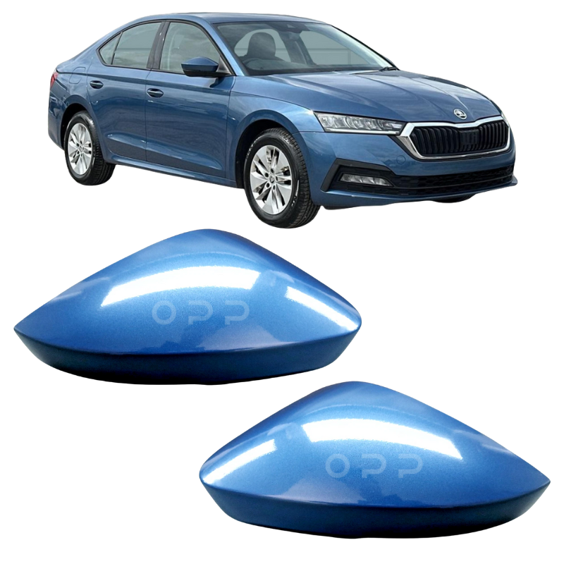 Skoda Octavia 2020- Door Wing Mirror Cover Painted Titan Blue Metallic