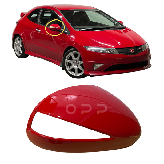 Honda Civic 2005-2012 Door Wing Mirror Cover Painted Milano Red R81