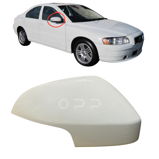 Volvo C30 S40 S60 V50 V70 2007-2009 Door Wing Mirror Cover Painted Ice White