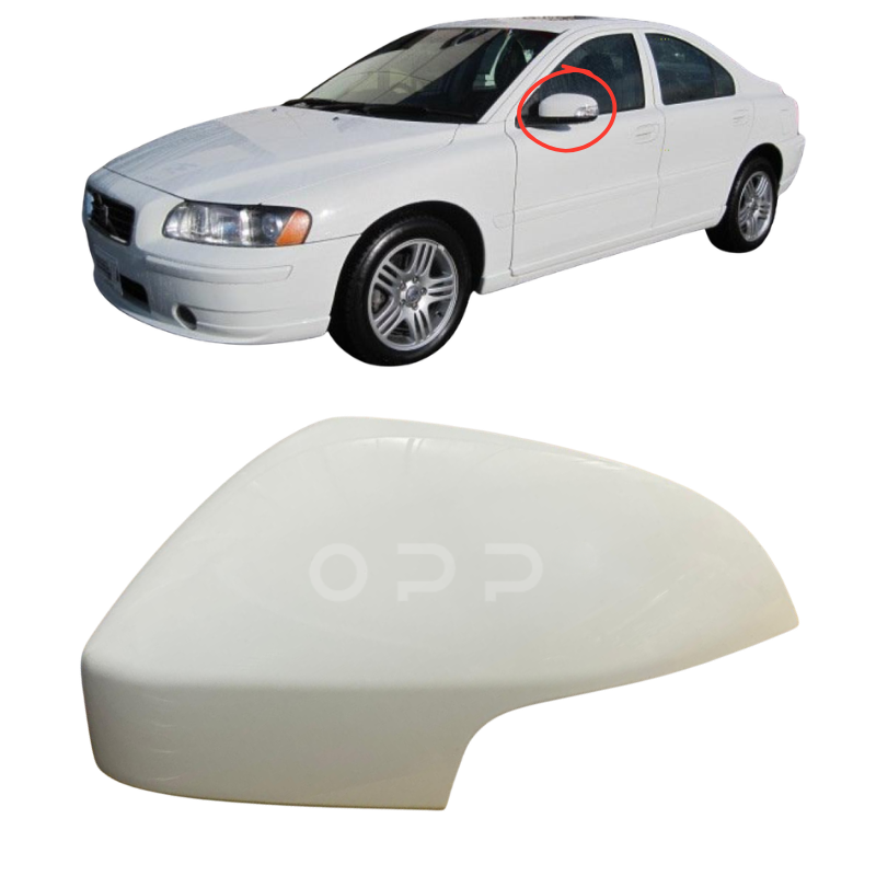 Volvo C30 S40 S60 V50 V70 2007-2009 Door Wing Mirror Cover Painted Ice White