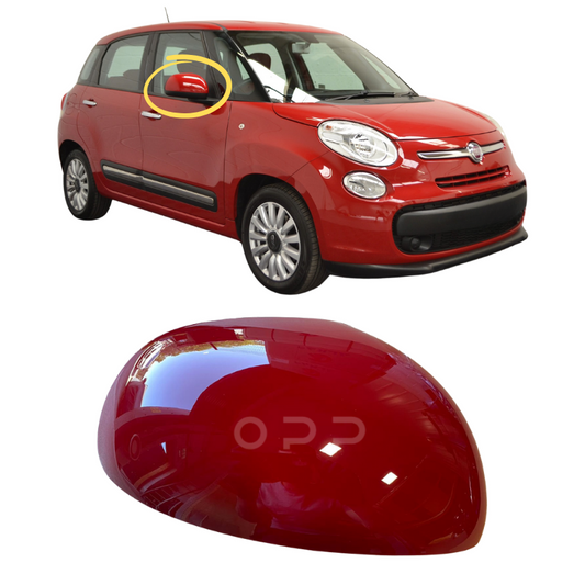 Fiat 500 500L 2012-2019 Door Wing Mirror Cover Painted Red
