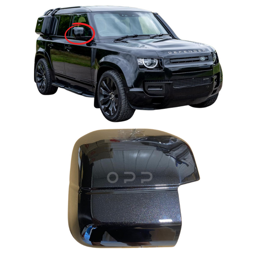 Land Rover Defender 2020- Wing Mirror Cover Painted Santorini Black Metallic