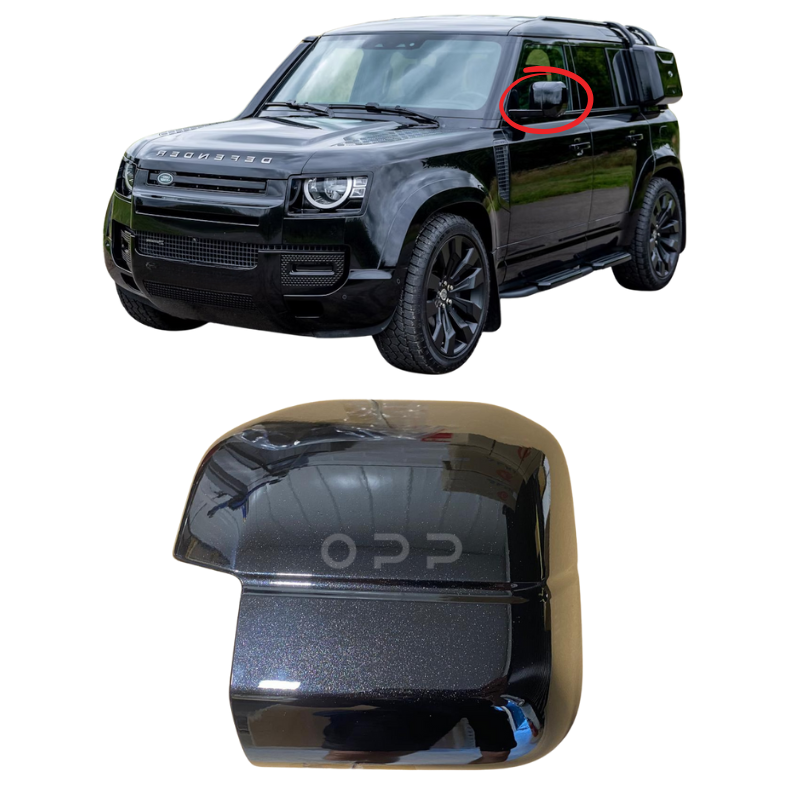 Land Rover Defender 2020- Wing Mirror Cover Painted Santorini Black Metallic