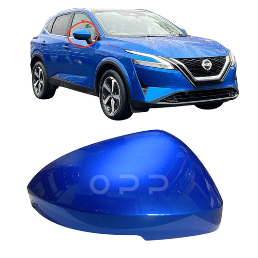 Nissan Qashqai 2021-2024 Door Wing Mirror Cover Painted Candy Blue
