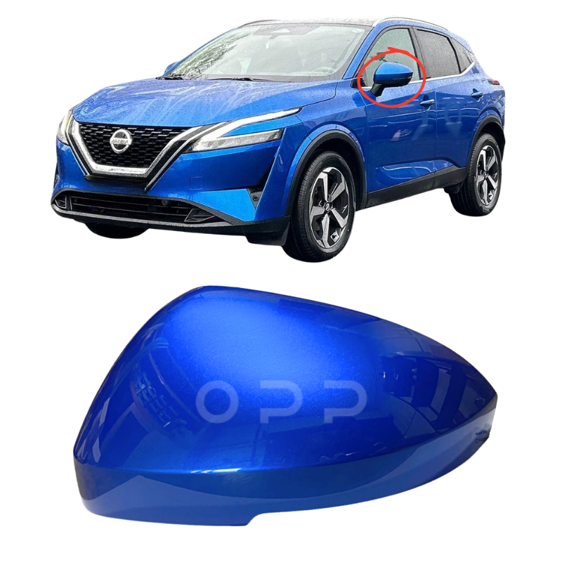 Nissan Qashqai 2021-2024 Door Wing Mirror Cover Painted Candy Blue