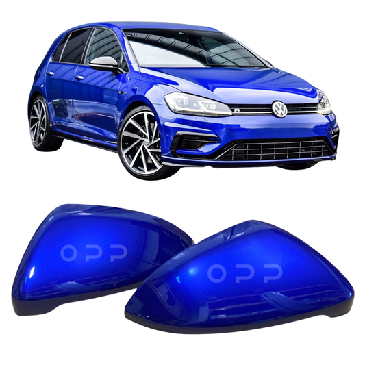 VW Golf MK7 R 2013-2020 Door Wing Mirror Covers Painted Lapiz Blue LD5K