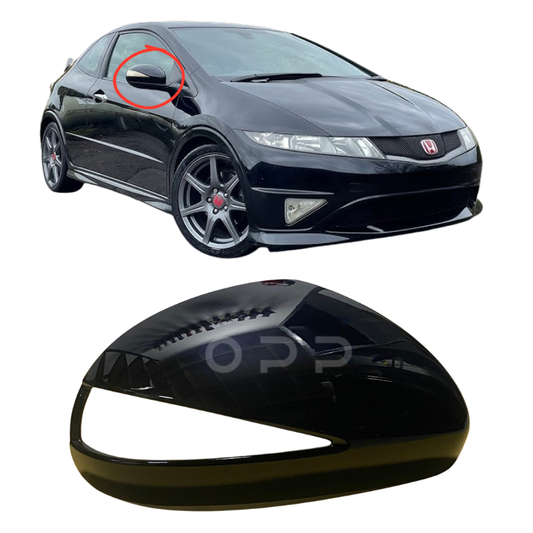 Honda Civic 2005-2012 Door Wing Mirror Cover Painted Nighthawk Black B92P