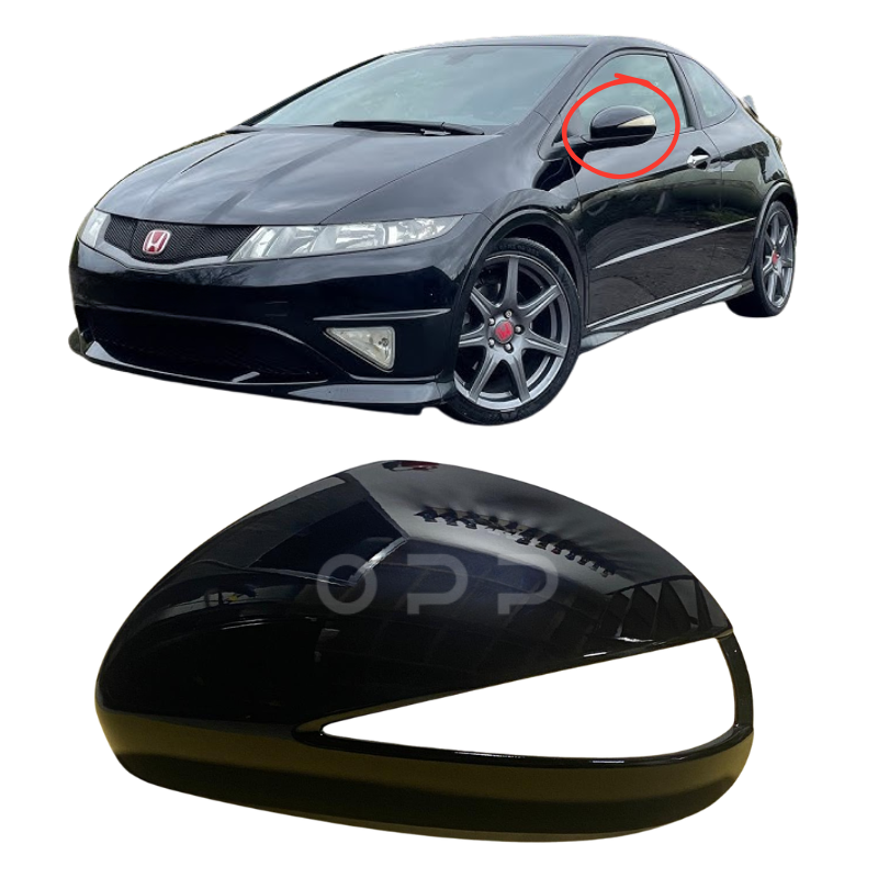 Honda Civic 2005-2012 Door Wing Mirror Cover Painted Nighthawk Black B92P