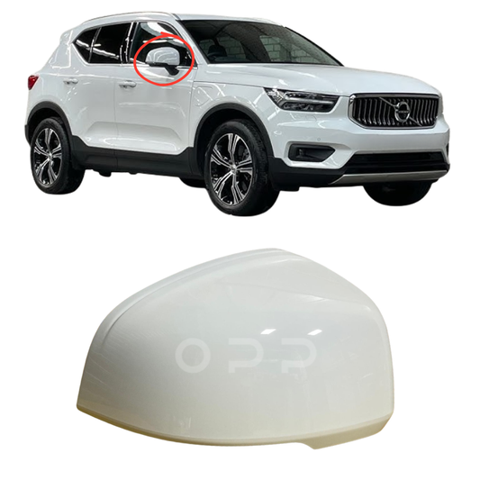 Volvo XC40 2017- Door Wing Mirror Cover Painted Ice White 614