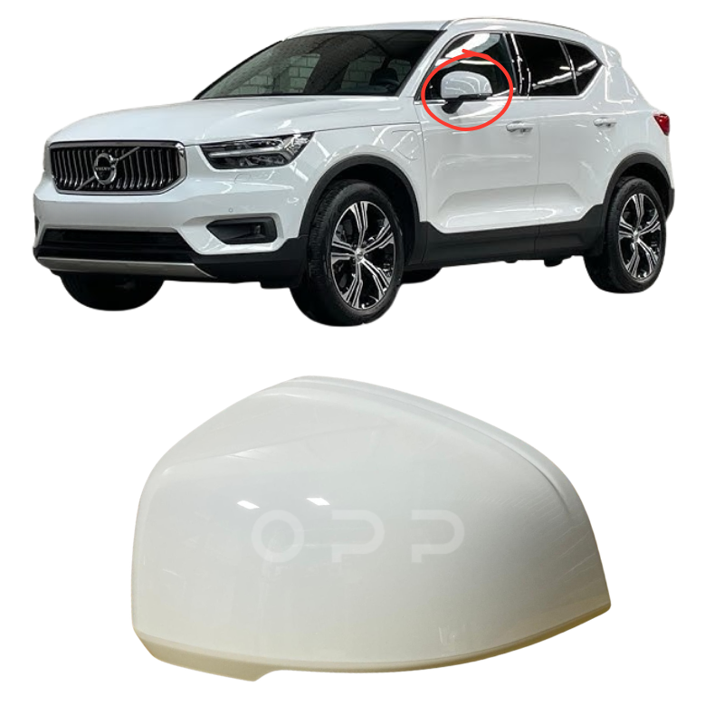 Volvo XC40 2017- Door Wing Mirror Cover Painted Ice White 614
