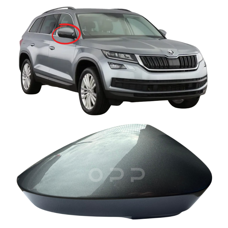 Skoda Kodiaq 2016-2022 Door Wing Mirror Cover Painted Metallic Grey