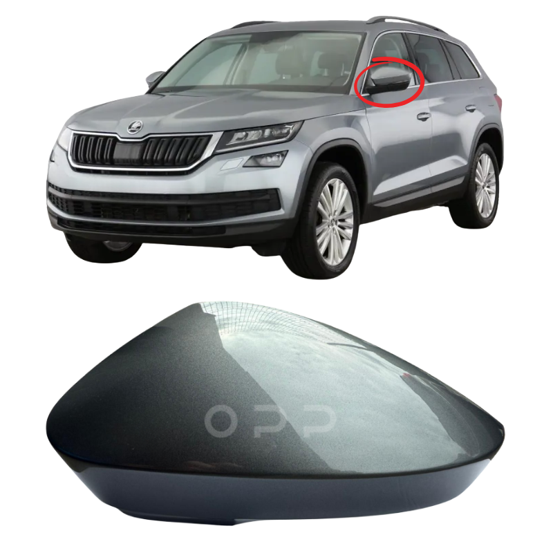 Skoda Kodiaq 2016-2022 Door Wing Mirror Cover Painted Metallic Grey