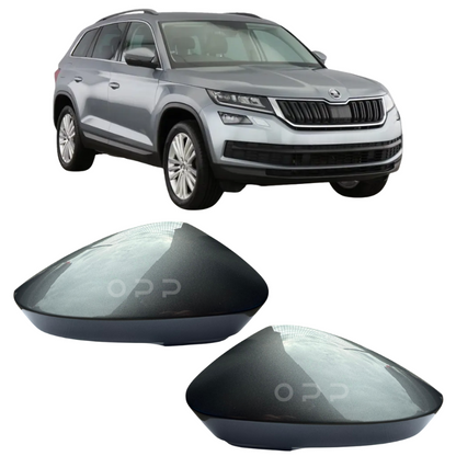 Skoda Kodiaq 2016-2022 Door Wing Mirror Cover Painted Metallic Grey (BLIND SPOT)