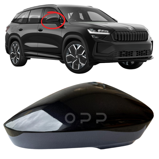 Skoda Kodiaq 2016-2022 Door Wing Mirror Cover Painted Deep Black Pearl