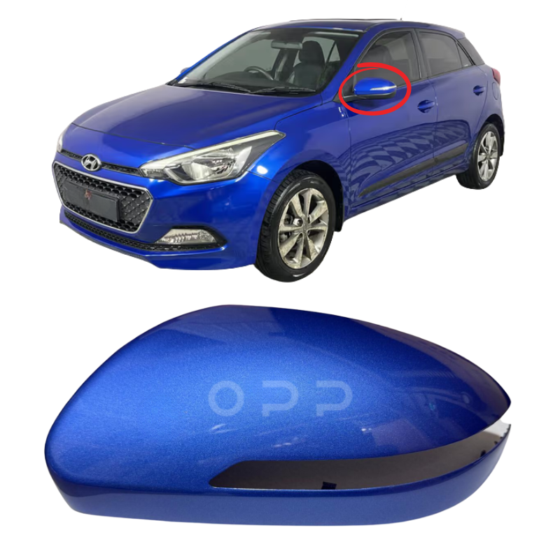 Hyundai i20 2015-2020 Door Wing Mirror Cover Painted Blue