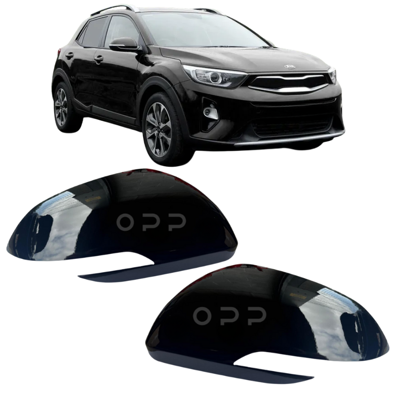 Kia Stonic 2017-2024 Door Wing Mirror Cover Painted Black