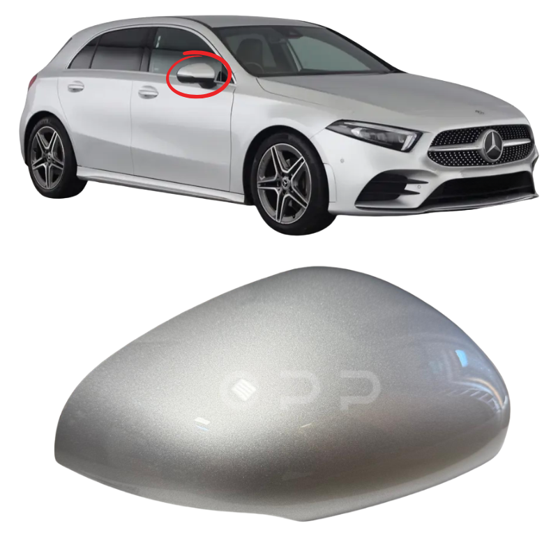 Mercedes Benz A Class W177 2019- Door Wing Mirror Cover Painted Palladium Silver