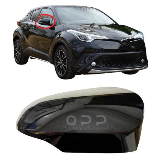Toyota CH-R 2016-2023 Door Wing Mirror Cover Painted Metallic Black