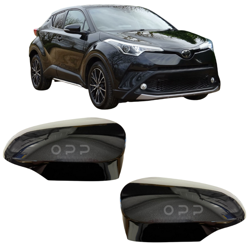 Toyota CH-R 2016-2023 Door Wing Mirror Cover Painted Metallic Black