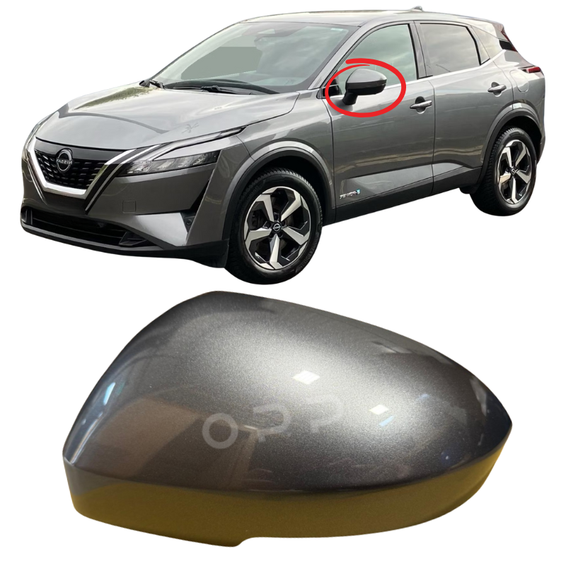 Right Side Door Wing Mirror Cover For Nissan Qashqai (2007-2014) - Painted White