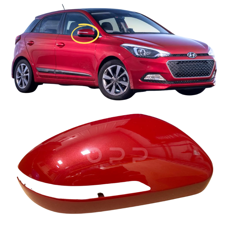 Hyundai i20 2015-2020 Door Wing Mirror Cover Painted Metallic Red