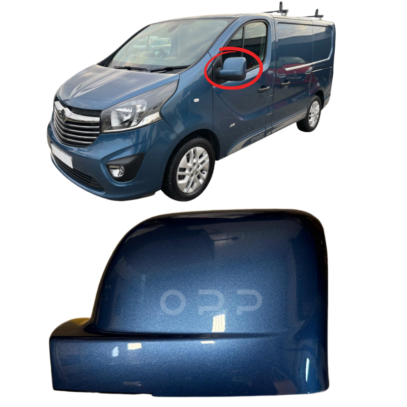 Vauxhall Vivaro 2014-2019 Door Wing Mirror Cover Painted Deep Sea Blue