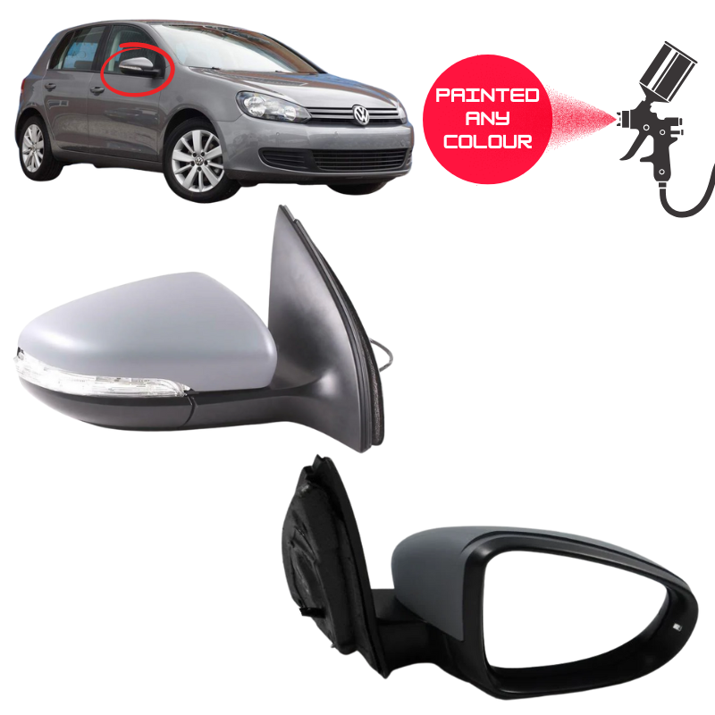 VW Golf MK6 2009-2013 Door Wing Mirror Complete Painted Electric