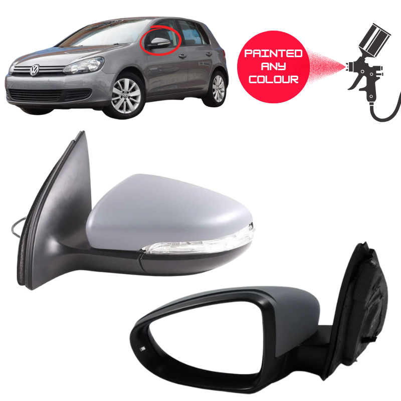 VW Golf MK6 2009-2013 Door Wing Mirror Complete Painted Electric
