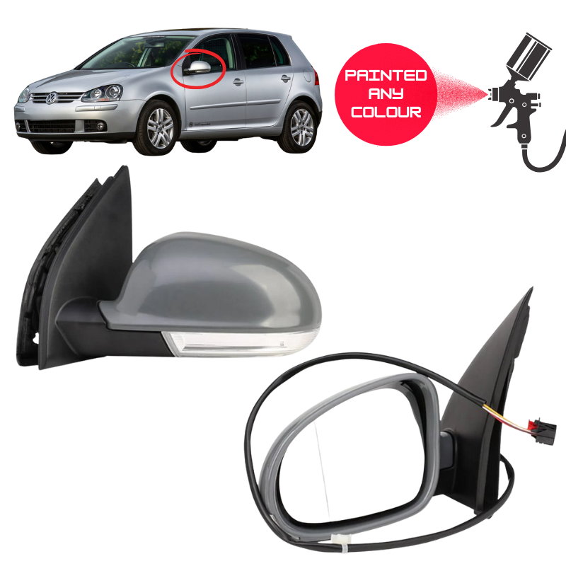 VW Golf MK5 2003-2009 Door Wing Mirror Complete Painted Electric