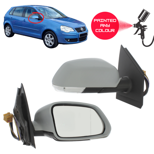 VW Polo 2005-2010 Door Wing Mirror Complete Painted