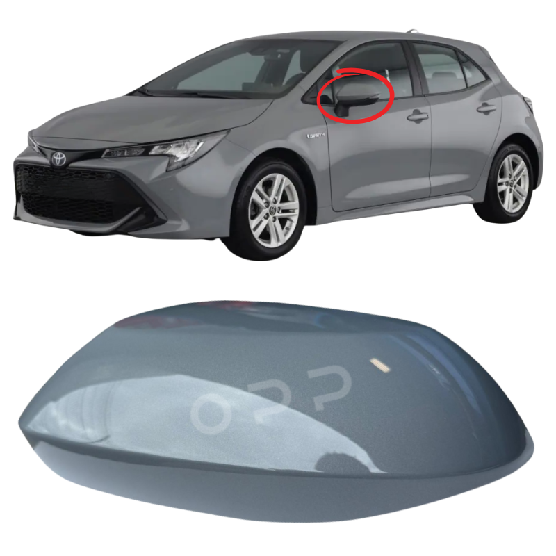 Toyota Corolla 2019-2025 Door Wing Mirror Cover Painted Metallic Grey