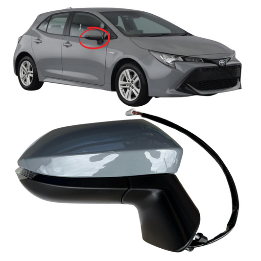 Toyota Corolla 2019-2023 Door Wing Mirror Complete Painted Metallic Grey Electric