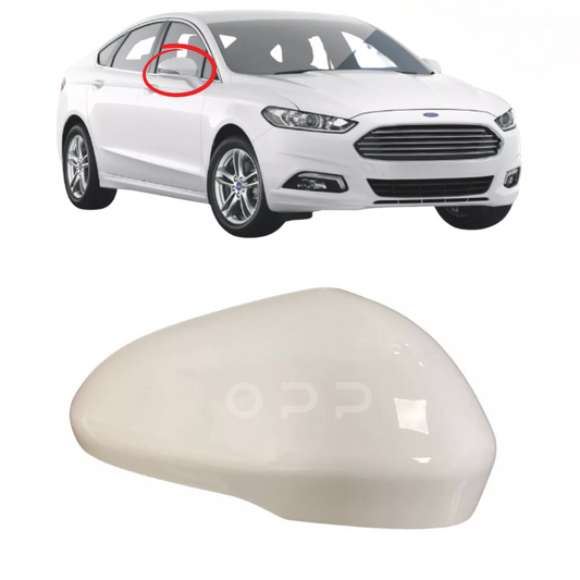 Ford Mondeo 2014-2021 Door Wing Mirror Cover Painted Frozen White