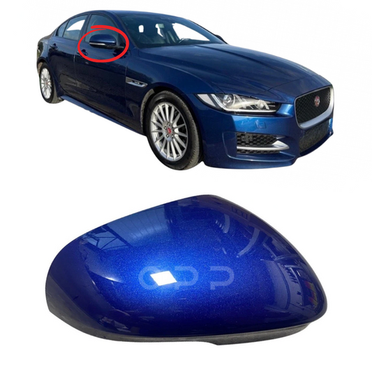 Jaguar XE 2015- Door Wing Mirror Cover Painted Blue Fire Metallic