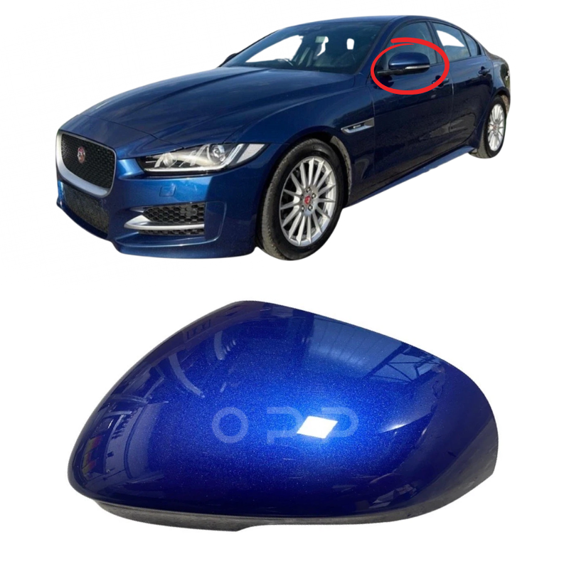 Jaguar XE 2015- Door Wing Mirror Cover Painted Blue Fire Metallic