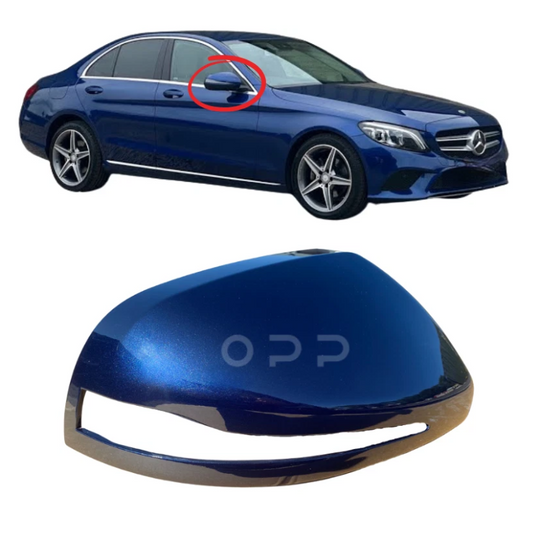 Mercedes Benz C Class 2015-2021 Door Wing Mirror Cover Painted Cavansite Blue