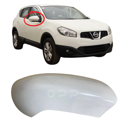 Nissan Qashqai 2006-2014 Door Wing Mirror Cover Painted White 326