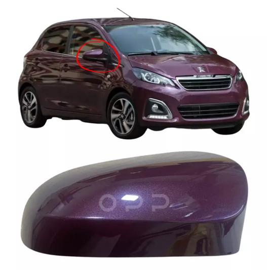 Peugeot 108 2014-2022 Door Wing Mirror Cover Painted Red Purple