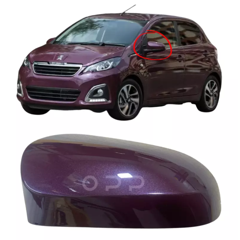 Peugeot 108 2014-2022 Door Wing Mirror Cover Painted Red Purple