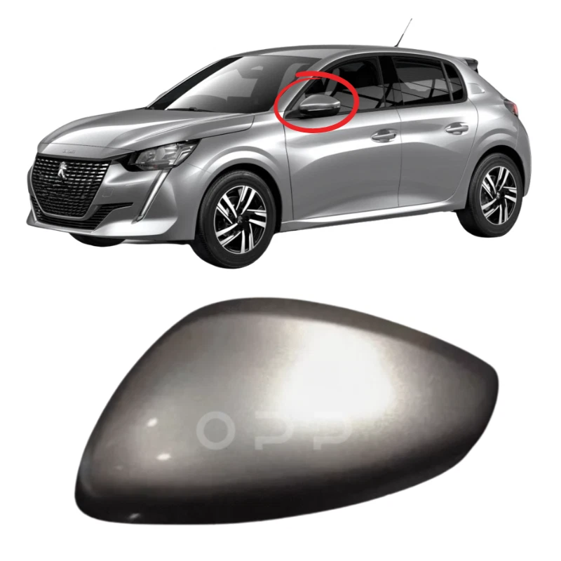 Peugeot 2008 2013-2019 Door Wing Mirror Cover Painted Gris Artense KCA