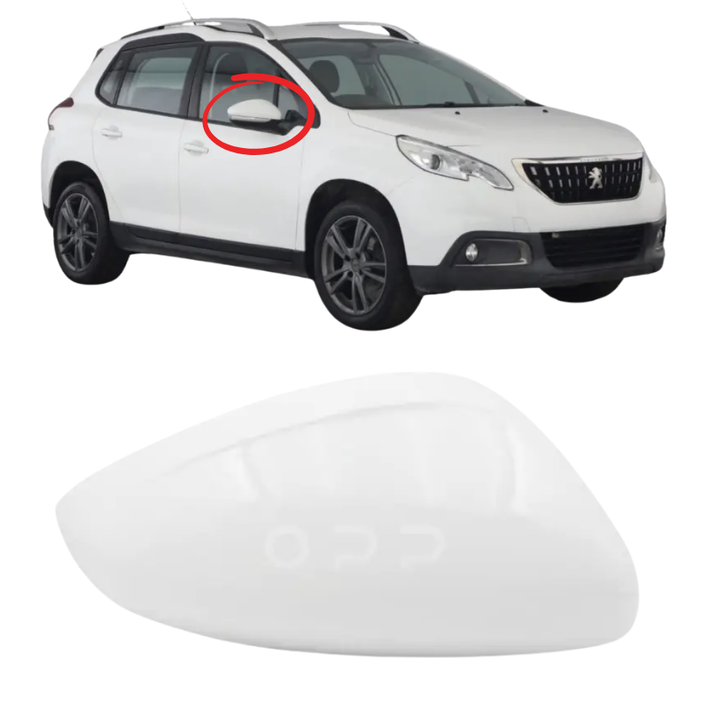 Peugeot 2008 2013-2019 Door Wing Mirror Cover Painted Polar White EWP