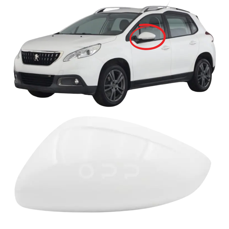 Peugeot 2008 2013-2019 Door Wing Mirror Cover Painted Polar White EWP