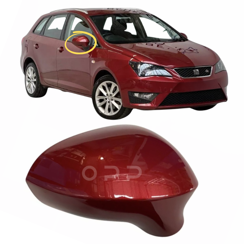 Seat Ibiza 2008-2017 Door Wing Mirror Cover Painted Dark Red