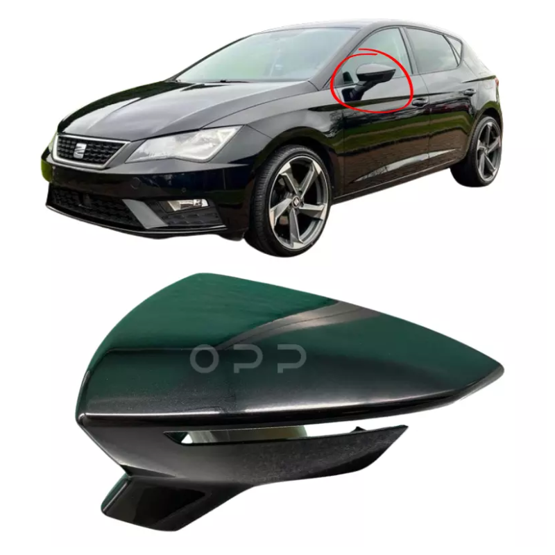 Seat Leon 2012-2021 Door Wing Mirror Cover Painted Black