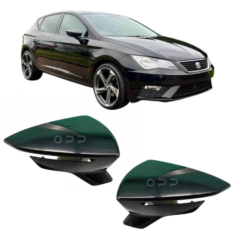 Seat Leon 2012-2021 Door Wing Mirror Cover Painted Black