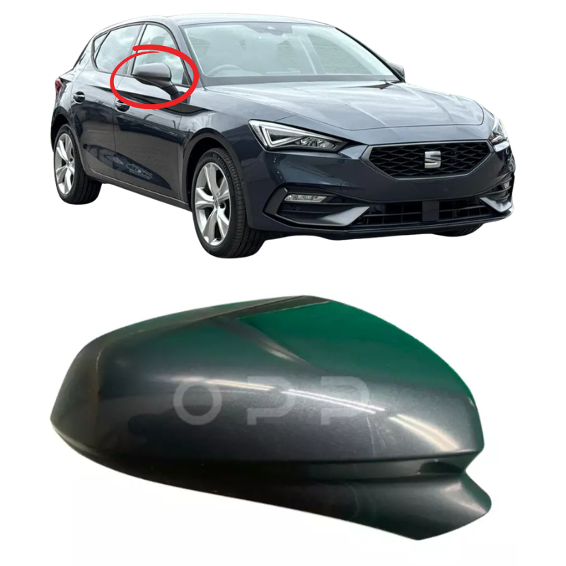 Seat Leon 2020-2024 Door Wing Mirror Cover Painted Grey