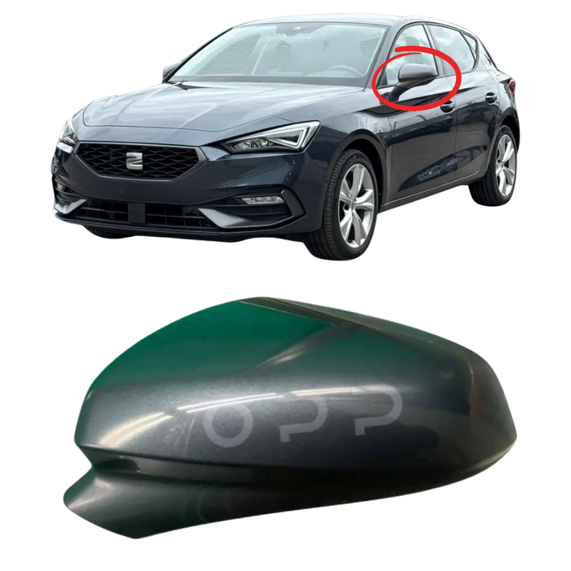 Seat Leon 2020-2024 Door Wing Mirror Cover Painted Grey