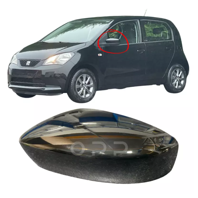 Seat Mii 2012-2019 Door Wing Mirror Cover Painted Black