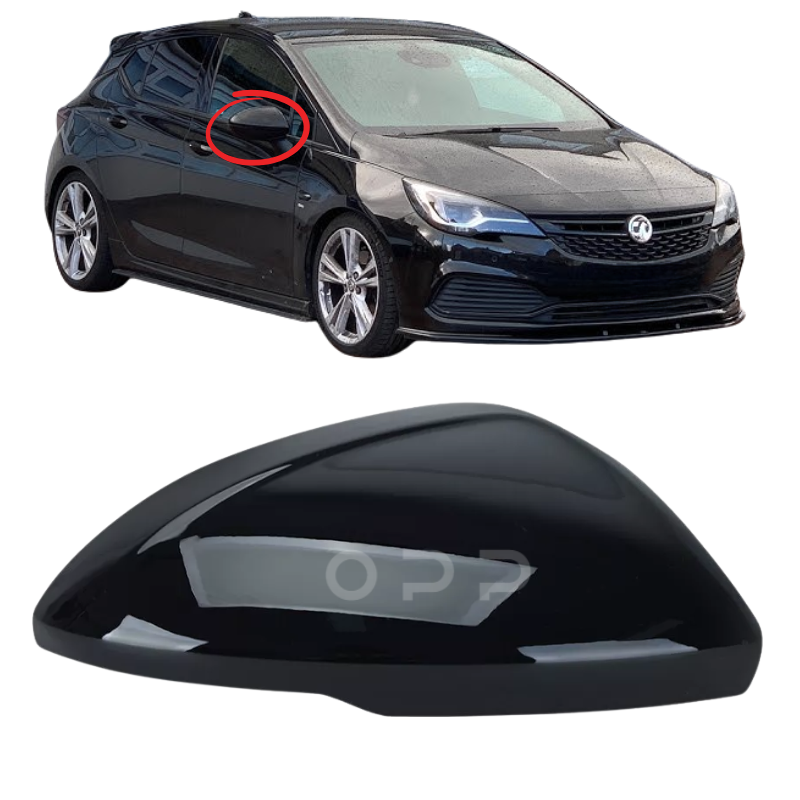 Vauxhall Astra K 2015-2021 Door Wing Mirror Cover Painted Black