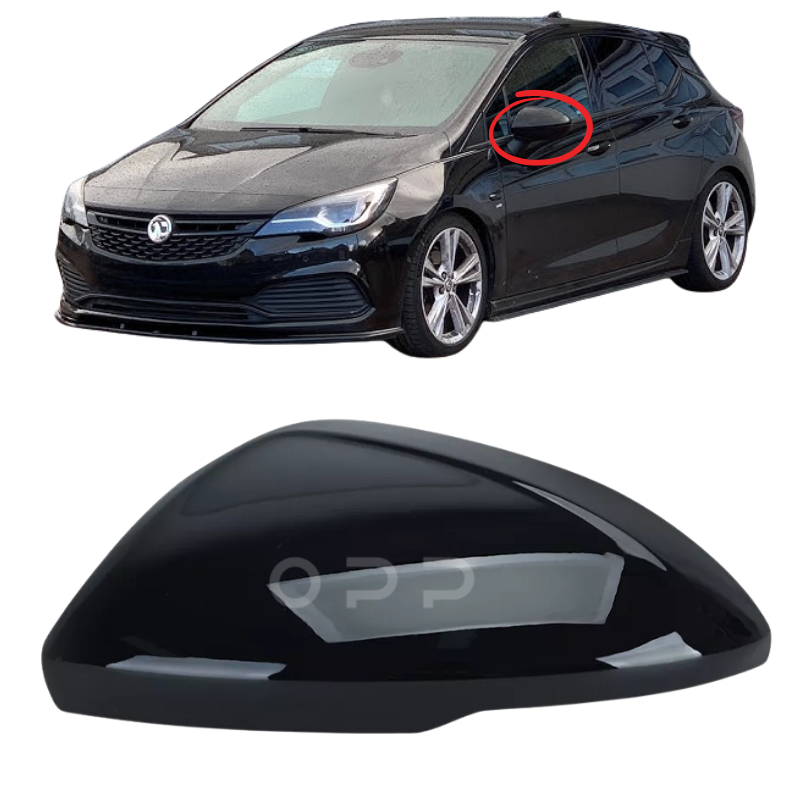 Vauxhall Astra K 2015-2021 Door Wing Mirror Cover Painted Black